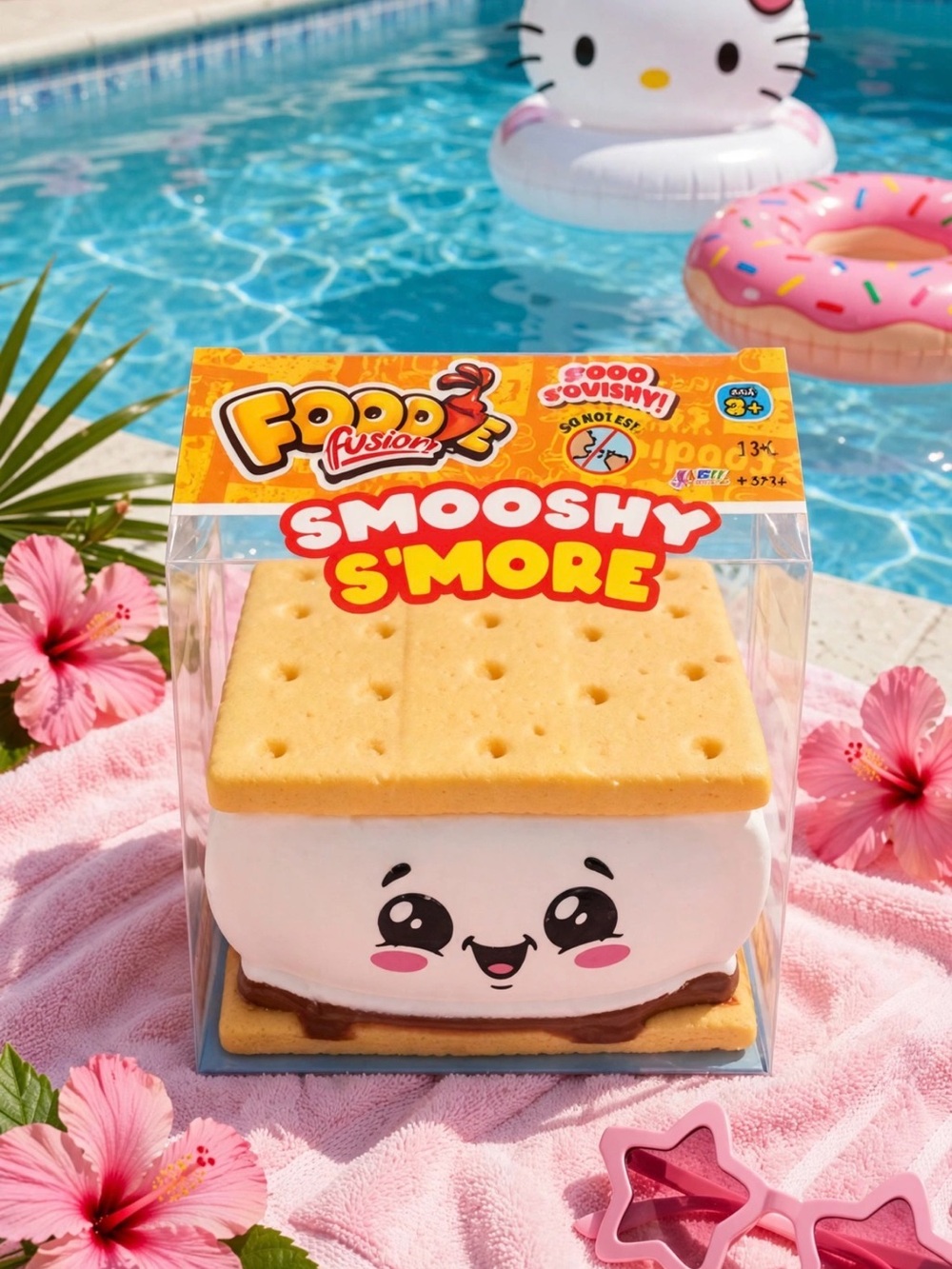 Smooshy S'more Plush Toy - White & Tan